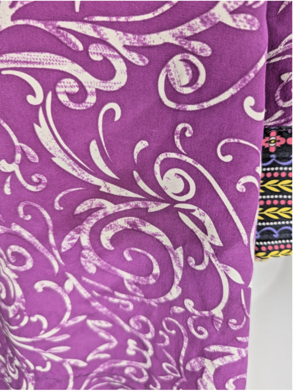 Soft Surroundings Purple Silk Tunic Top Sz XL Bohemian Peasant Scarf Print - Picture 5 of 9